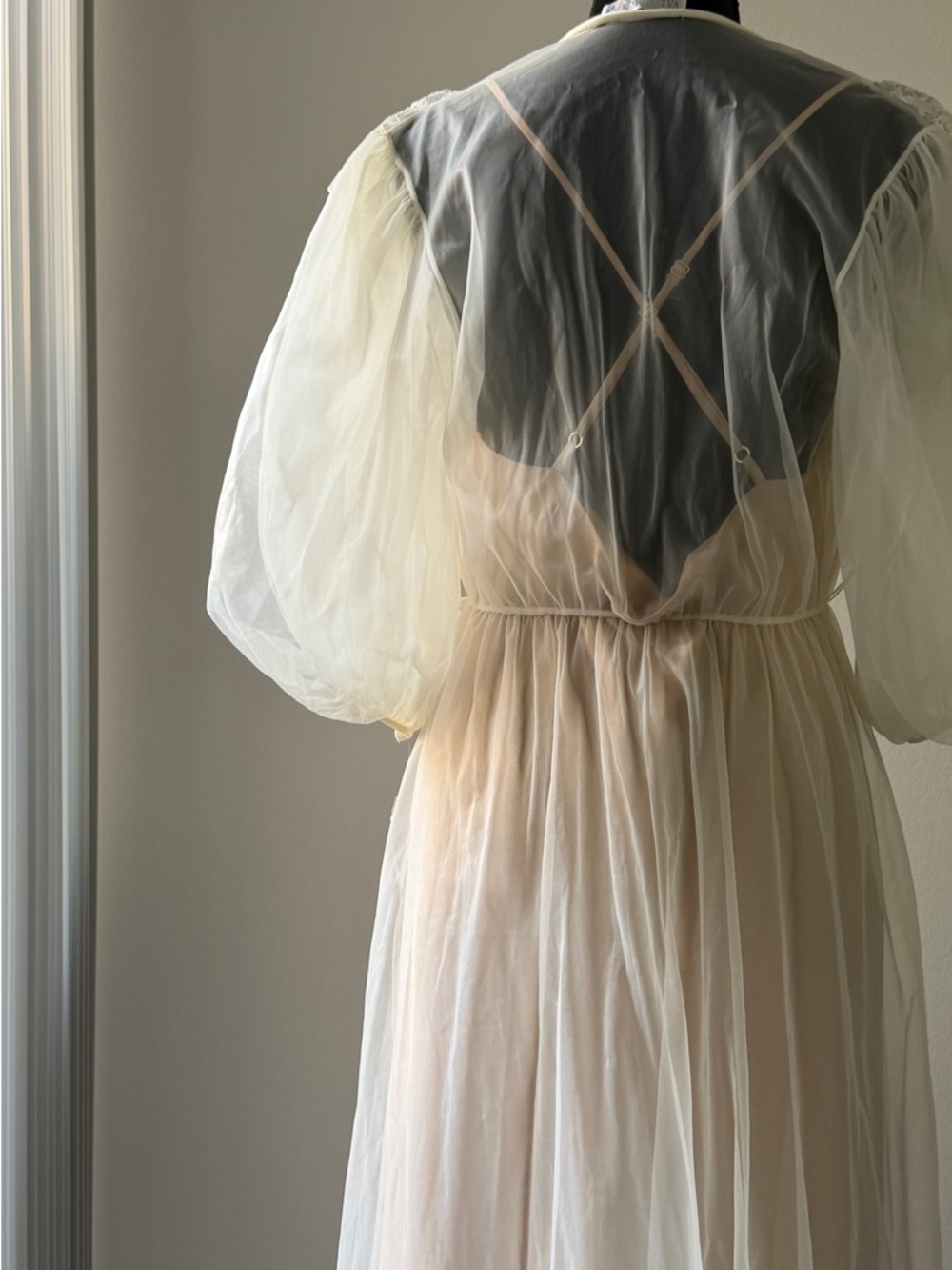 Vintage Sheer Lace Robe in Ivory - Women's Intimates - Picture 11 of 15